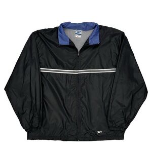 Reebok Black Windbreaker with Blue Accents